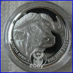 South Africa R5 2023 Silver Proof 1Oz Two Coins Set Big5 Series II Buffalo