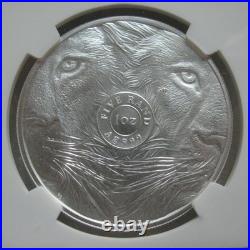 South Africa R5 2025 Silver BU 1Oz Coin Big5 Series III Lion NGC MS70