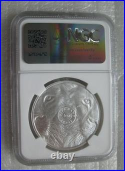 South Africa R5 2025 Silver BU 1Oz Coin Big5 Series III Lion NGC MS70