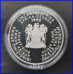 South Africa Rare Silver Proof 2 Rand Coin 1995 Year Km#153 Rugby World Cup