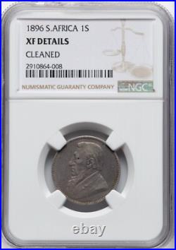 South Africa Republic 1896 1 Shilling Silver Coin, Ngc Certified Xf Details