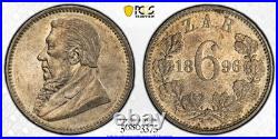 South Africa Republic ZAR PAUL KRUGER 1896 6 Pence 6D KM-4 PCGS MS63