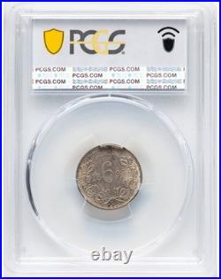 South Africa Republic ZAR PAUL KRUGER 1896 6 Pence 6D KM-4 PCGS MS63