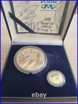 South Africa Silver 2001 DOLPHIN Combination Set Marine Life Series Coa