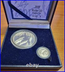 South Africa Silver 2001 DOLPHIN Combination Set Marine Life Series Coa