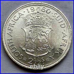 South Africa Silver 2.5 Shilling 1960 Mintage 12,000