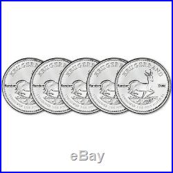 South Africa Silver Krugerrand 1 oz 1 Rand BU Random Date Five 5 Coins