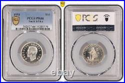 South Africa Silver Proof 1 Shilling Coin 1951 Year Km#37.2 George VI Pcgs Pr66
