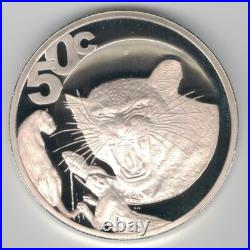 South Africa Silver Proof 50 Cents Coin 2004 Year Km#362 Leopard