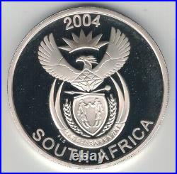 South Africa Silver Proof 50 Cents Coin 2004 Year Km#362 Leopard