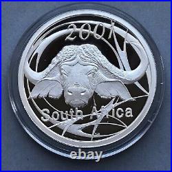 South Africa Silver coin 50 Cent 2 Oz 2001 African Buffalo Proof