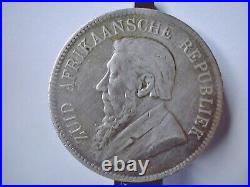 South Africa ZAR Paul Kruger silver 5 Shillings 1892 sound crown, from live sale