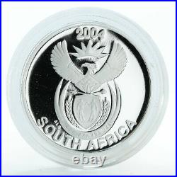 South Africa set 4 coins 50,20,10,5 cents Wildlife The Leopard proof silver 2004