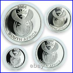 South Africa set 4 coins 50,20,10,5 cents Wildlife The Leopard proof silver 2004