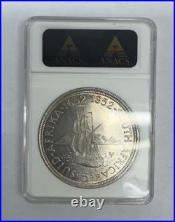 South Africa silver 1952 Capetown founding 300th year Silver Coin 5S ANACS MS63