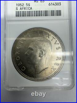 South Africa silver 1952 Capetown founding 300th year Silver Coin 5S ANACS MS63