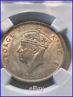 Southern Rhodesia 1939 2 Shilling NGC AU55, Key To Series, Only 3 Graded Higher