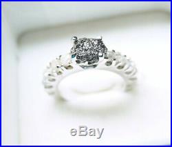 Superb 2.41cts Black/White Rough Diamond Ring, Uncut Raw Diamond 925 silver Ring