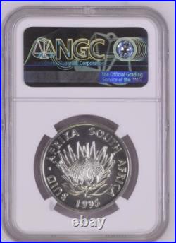 TRAINS 1995 south africa SILVER 1 RAND NGC MS66 RAILWAY CENTENNIAL R1 S1R PROTEA