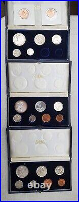 Three Complete 1965 South African Mint Coin Sets With Rand