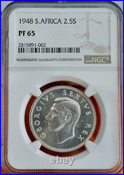 Union of South Africa, 2 1/2 Shilling, 1948, PR65, Proof 65, NGC, Silver