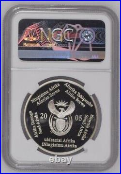 VULTURES 2005 South Africa SILVER PROOF 2 rand PF 70 ngc Birds of Prey R2 PR 70