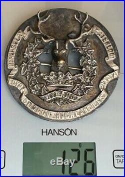 Victorian Boer War Gordon Highlanders Officers / Pipers Silver Plaid Brooch