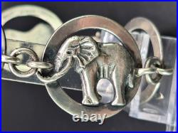 Vintage Sterling Silver Birger Haglund South Africa Wild Animals Panel Bracelet