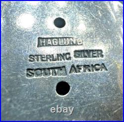 Vtg Sterling Silver Haglund South Africa Tribe Portrait Panel Bracelet 62g c1950