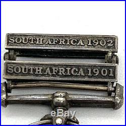 WW1 British Set Of 2 Sterling Silver Mini Medals. South Africa