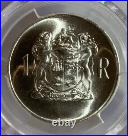 World Silver Coin 1969 South Africa Rand English Pcgs Ms64