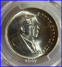 World Silver Coin 1969 South Africa Rand English Pcgs Ms64