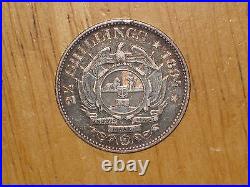 ZAR South Africa 1894 silver 2 1/2 Shillings coin Very Fine nice